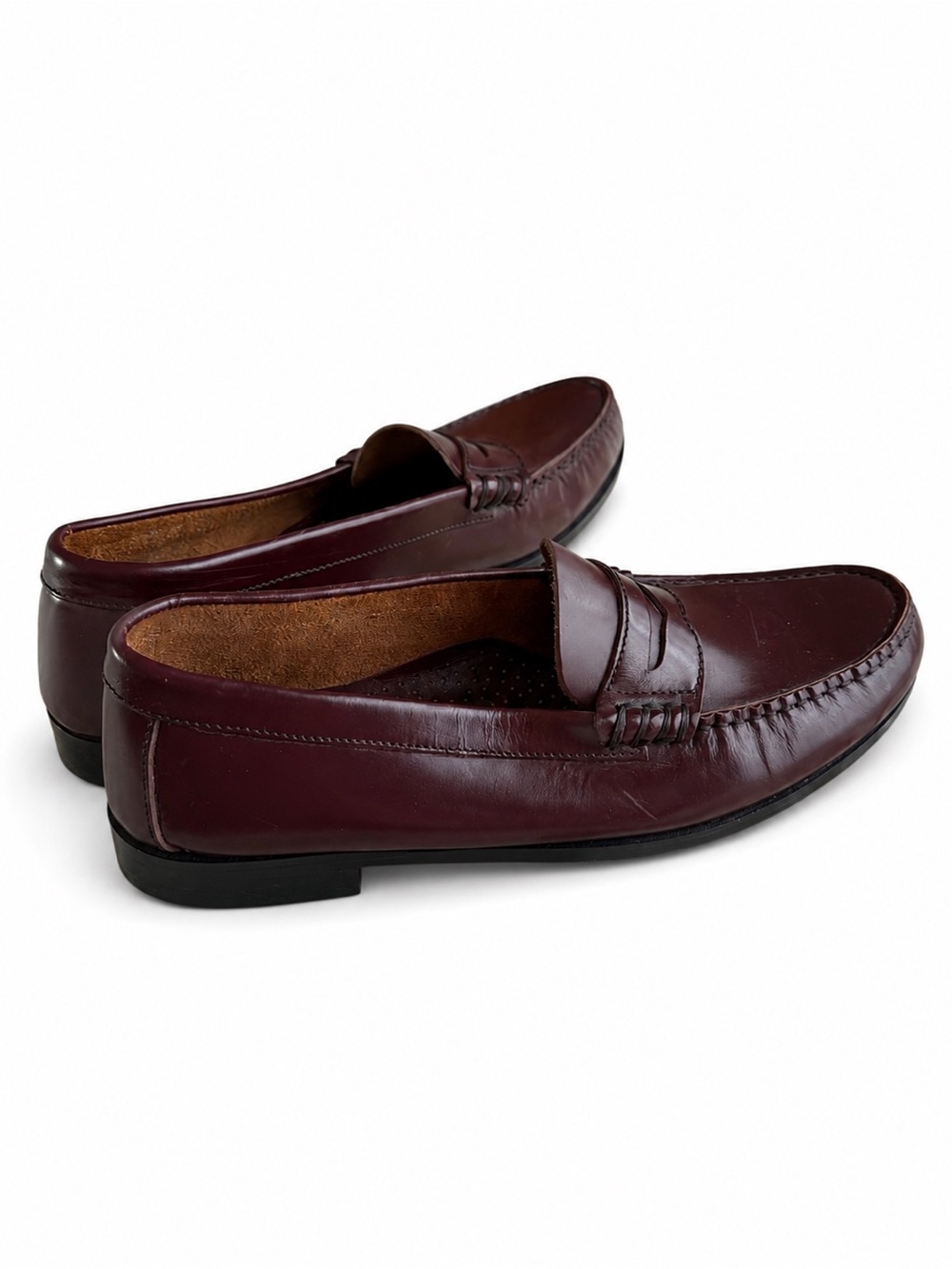 Nunn Bush Men's Burgundy Leather Penny Loafers